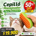 Cepillo Masajeador Para Mascotas | Masajea y elimina el pelo suelto sin jalones.